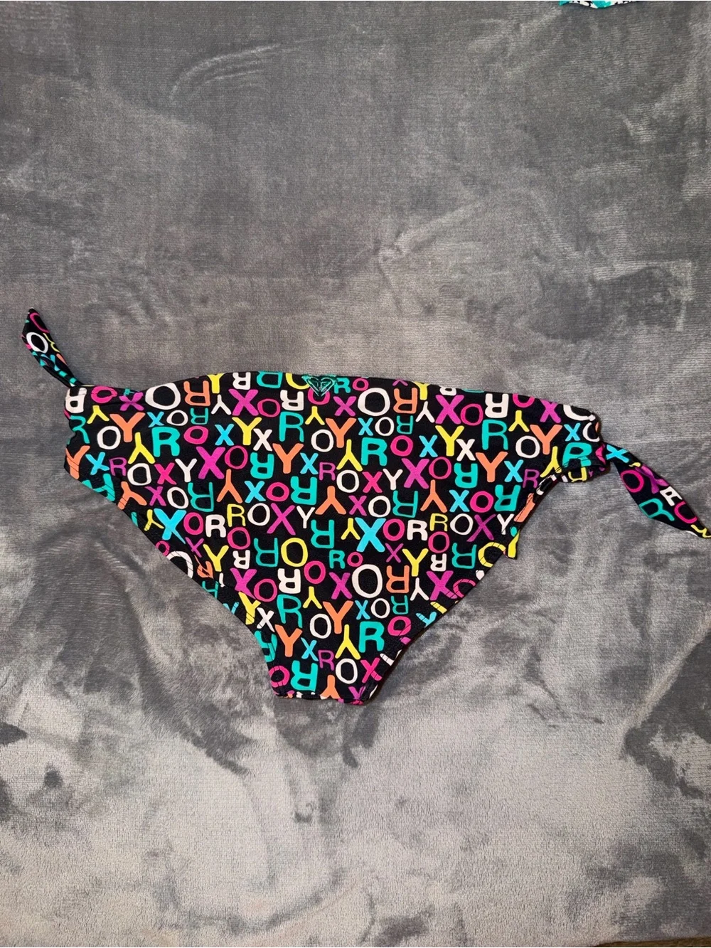 🩵🩷 Roxy Multicolor Letter Print Tie-Side Bikini Bottoms